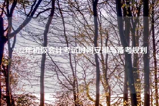 2022年初级会计考试时间安排与备考规划